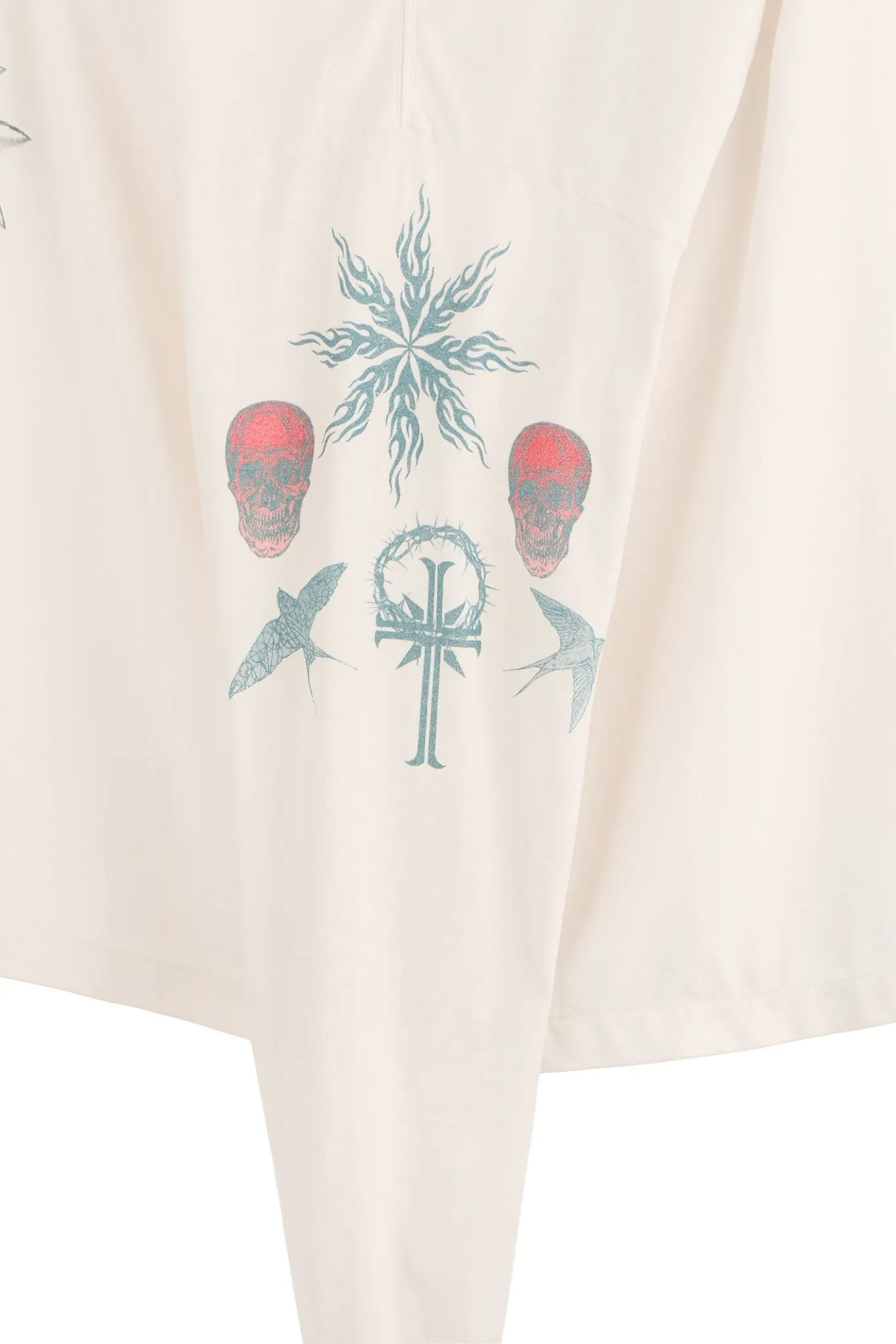 SAINT Mxxxxxx × Dr. Woo DW_LS TEE/TATTOO/WHT Dr.Woo joint model TATOO tattoo long sleeve off-white S-XL OE yarn Tube weaving high weight fabric without side seams Original printing water slurry process No touch printing Breathable and comfortable Original level replica printing Correct version Correct main mark/wash mark/cherub anti-counterfeiting mark